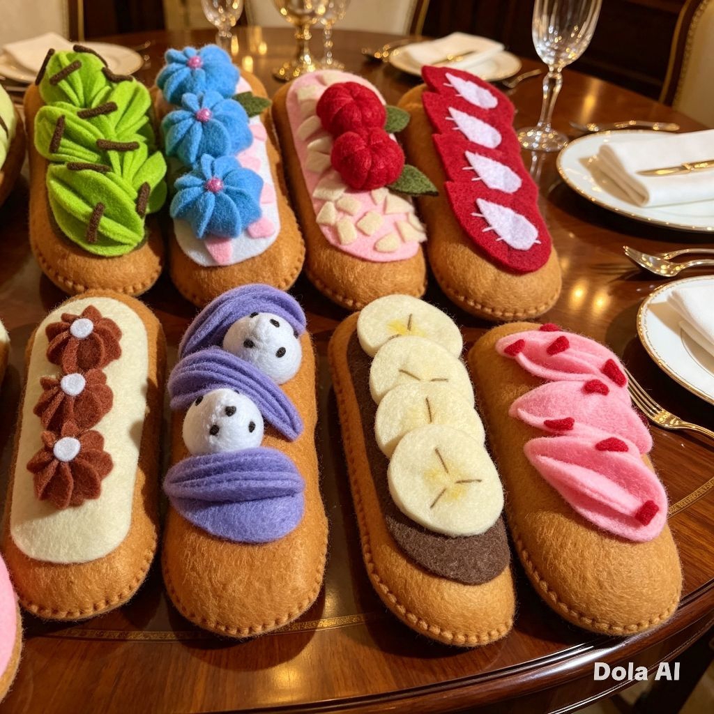 MAINAN Replika ECLAIRE flanel/replika makanan/mainan flanel