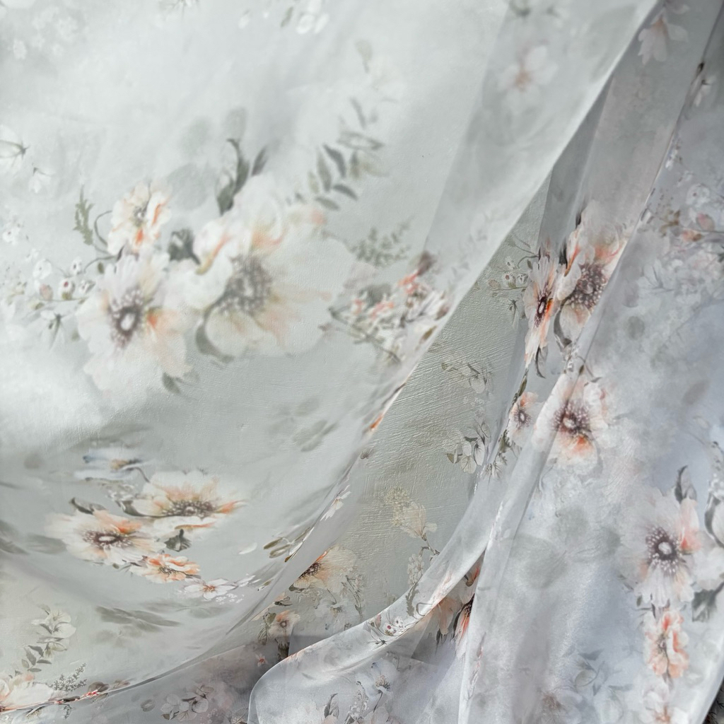 Organza Print Motif Bunga