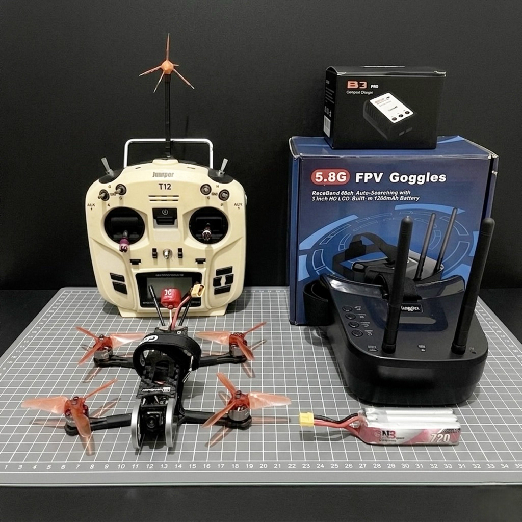 Quad Drone FPV Cinewhoop Racing Freestyle Analog Brushless RTF Fullset Siap Terbang Kondisi Second