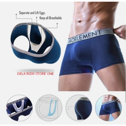 AOELEMENT SEPARATEC TRUNK CELANA DALAM PRIA SEKSI MEN UNDERWEAR AO164 BOXER BRIEF LOW WAIST NYAMAN