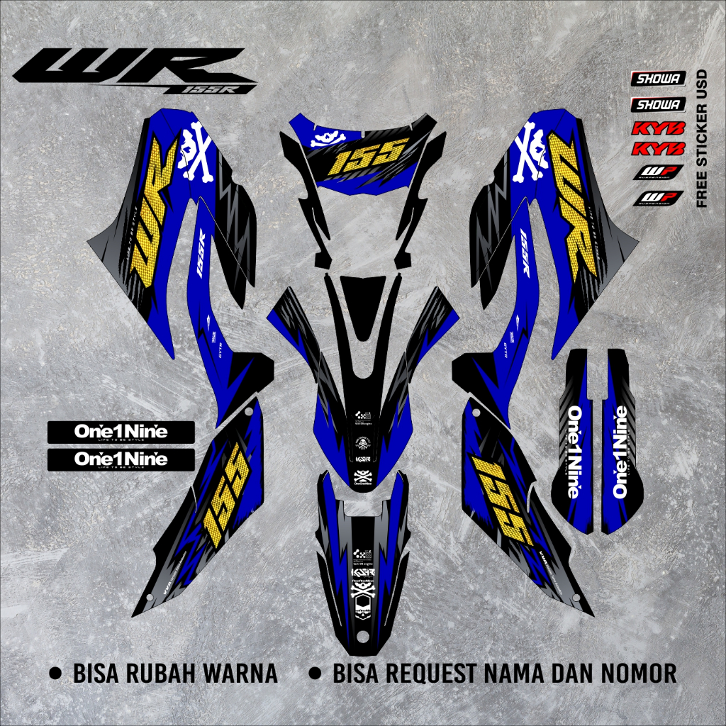 STICKER DECAL FULLBODY YAMAHA WR 155 LAMA OLD - STICKER WR 155 - DECAL WR - WR 93