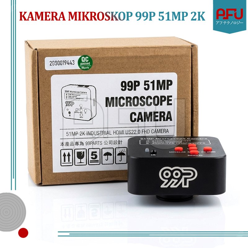 Kamera Mikroskop Trinokuler 99P 51MP 2K Hitam 1080p