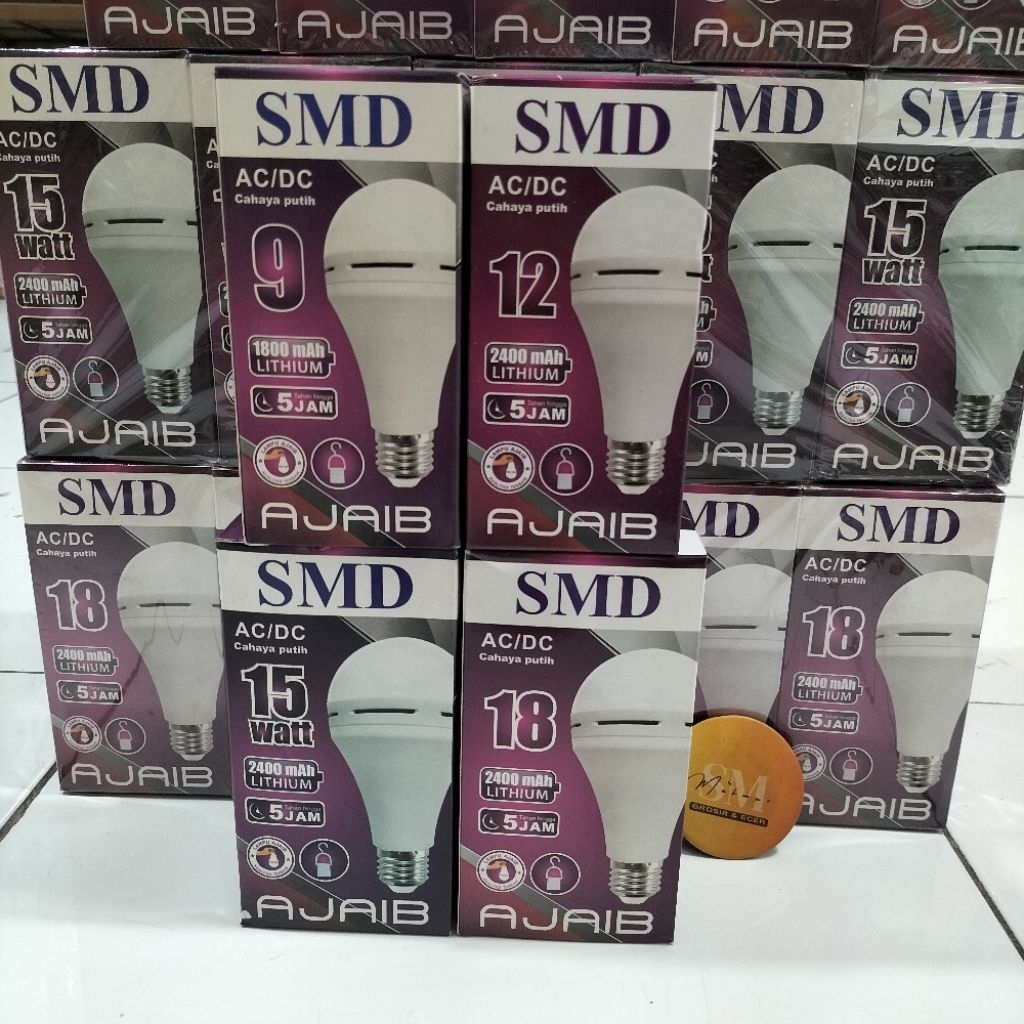 Lampu Emergency SMD AJAIB Cahaya Putih