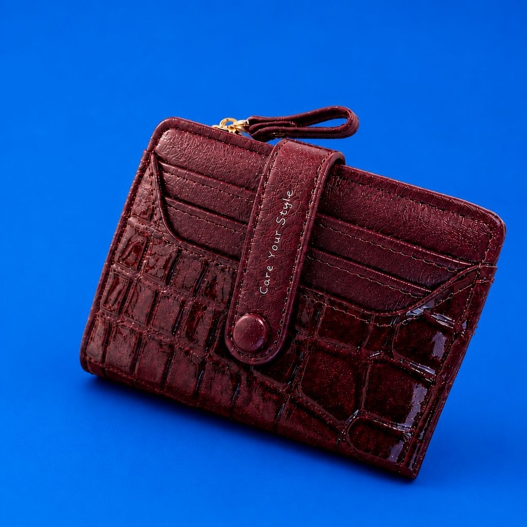 Crocodiles Silvania Luxury Compact Croco WalletCrocodiles Silvania Exclusive Croco Texture Premium W