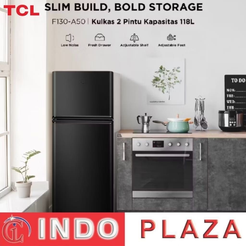 KULKAS TCL 2 Pintu 118 Liter F136-A50 / F130-A50