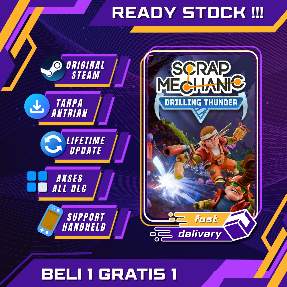 [BONUS 1 GAME] Scrap Mechanic Drilling Thunder PC Steam Original Full DLC | Main di Akun Pribadi