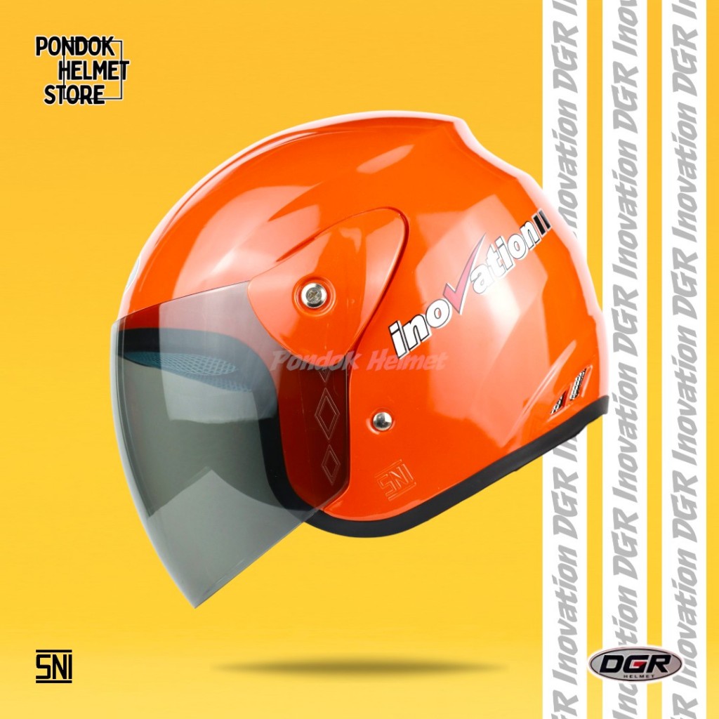 DGR Inovation Solid - Orange - Helm Half Face