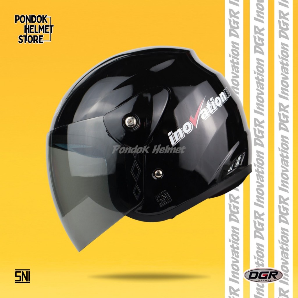 DGR Inovation Solid - Black- Helm Half Face
