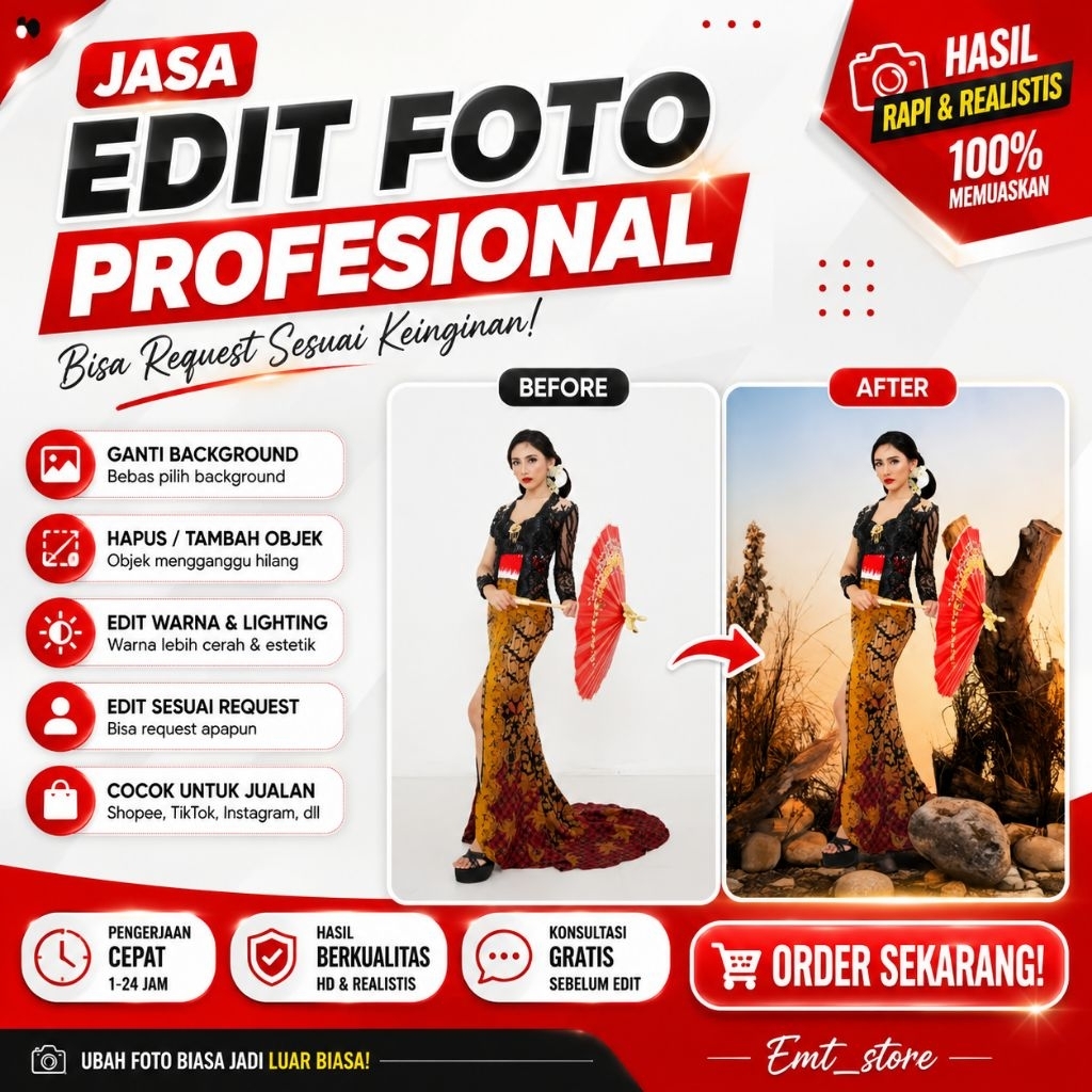 Jasa Edit Foto Profesional | Ganti Background, Edit Baju, Pas Foto, Foto CV, Lamaran Kerja, Preweddi