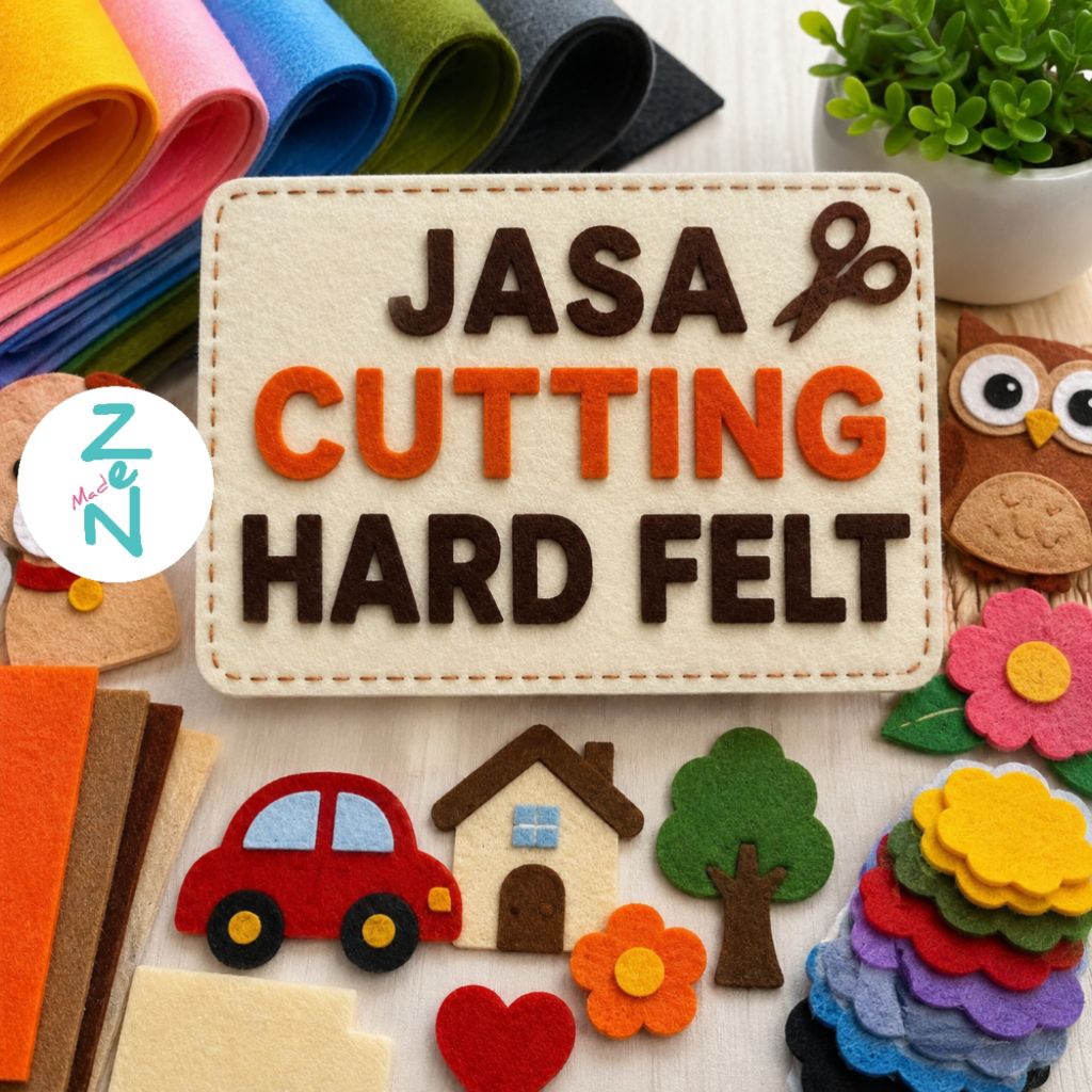 Jasa Cutting Hard Felt Motif Custom, Bahan Flanel Kaku Warna-Warni Untuk Kerajinan
