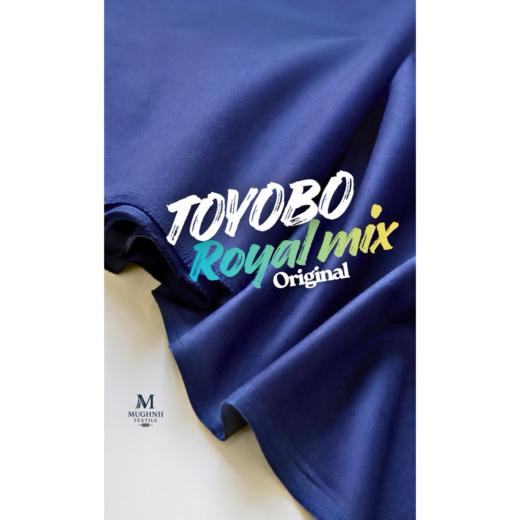Kain Toyobo Royal Mix Ori Premium Warna Navy - Adem, Halus, Jatuh Untuk Kemeja, Gamis, Baju Koko, Ab