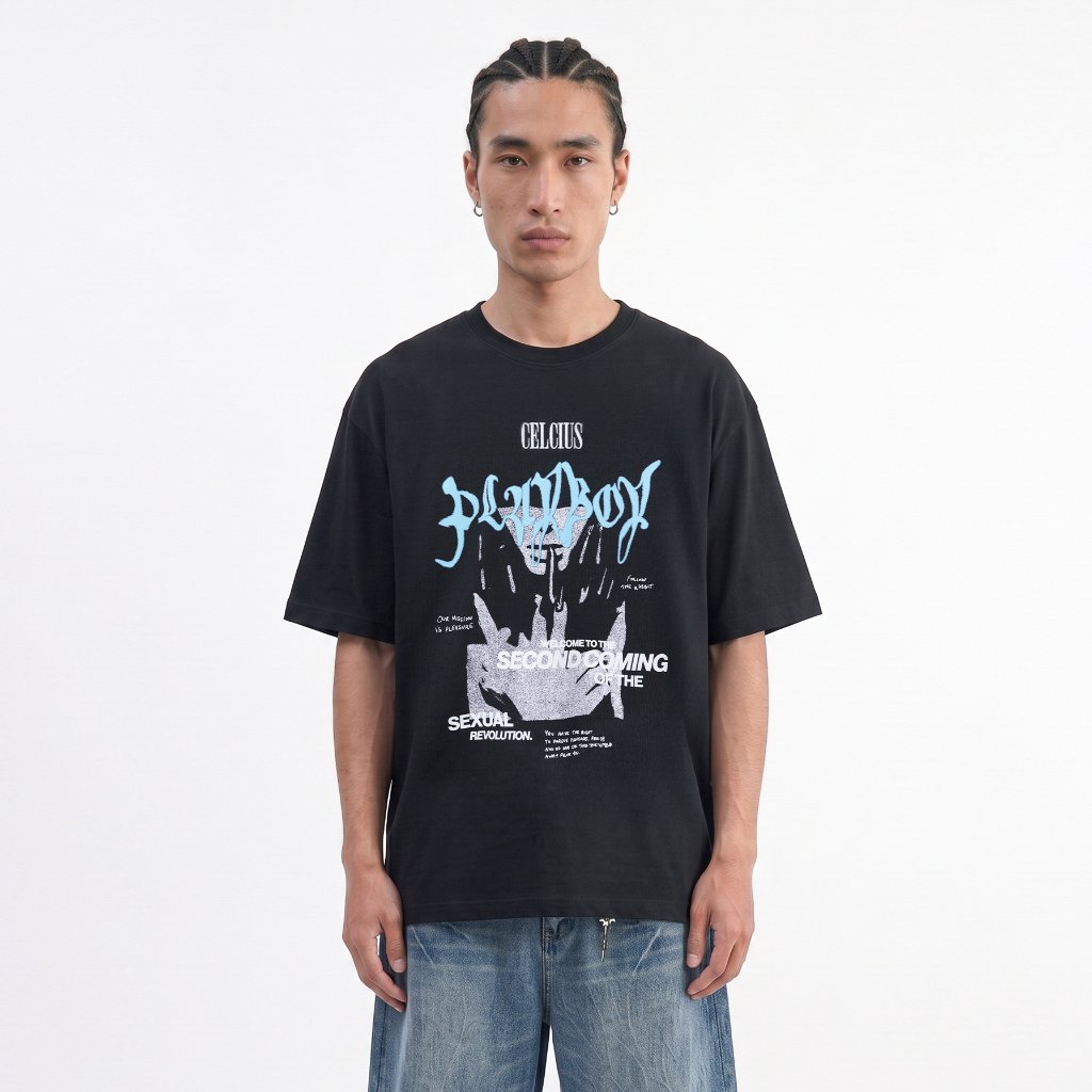 CELCIUS Playboy The Second Coming Kaos Oversize LIN001611C Hitam