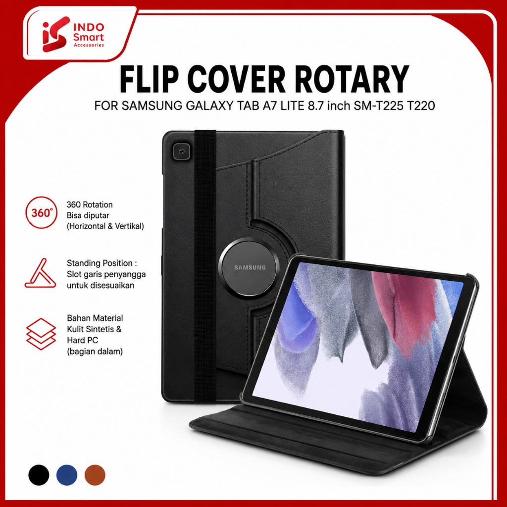 Samsung Tab A7 Lite | Case Samsung Tab A7 | T225 T505 T500 Galaxy Flip Cover Casing Rotary Standing