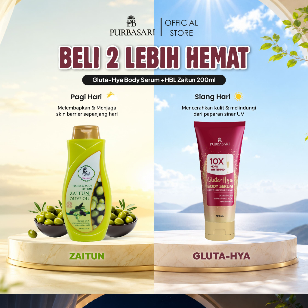 [COMBO ISI 2] Purbasari Hand & Body Lotion + Purbasari Body Serum Glutathione