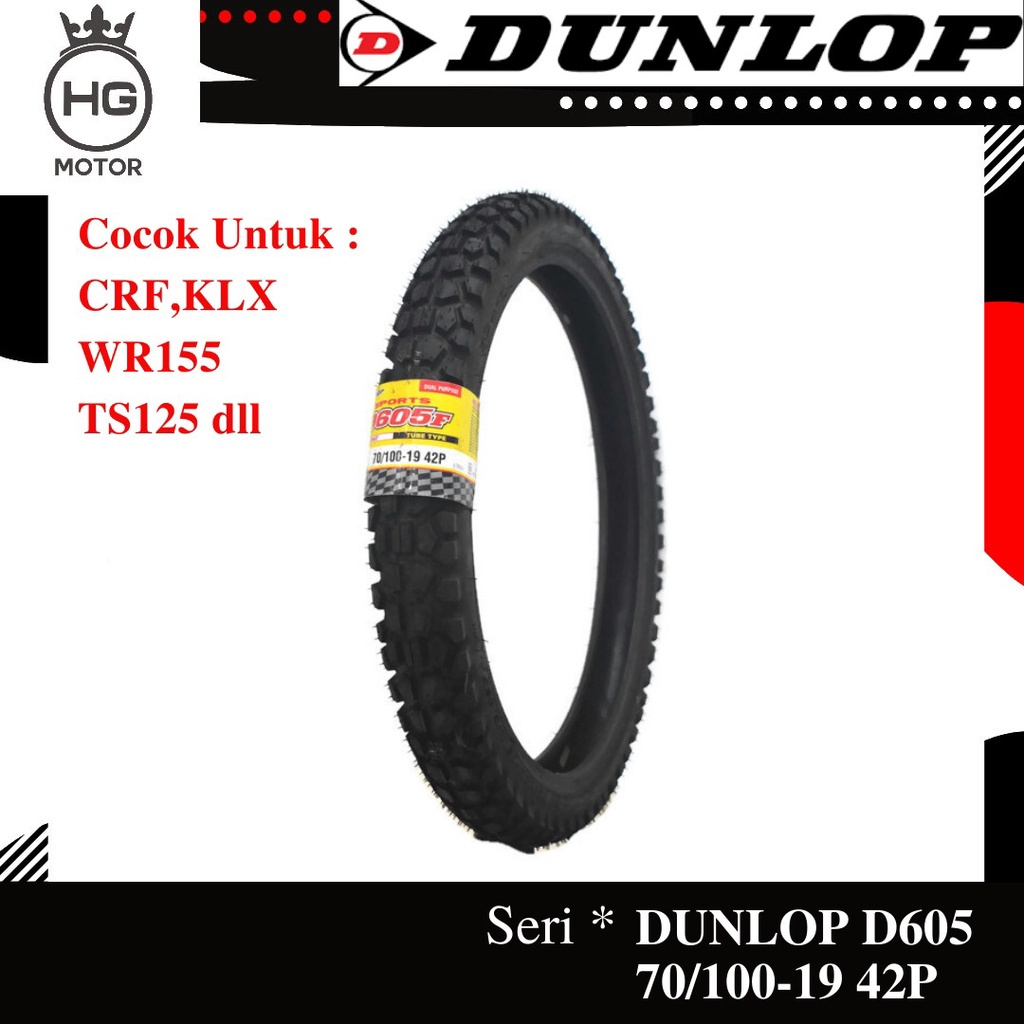 DUNLOP D 605 D605 70/100-19 Ban Motor Trail Cross