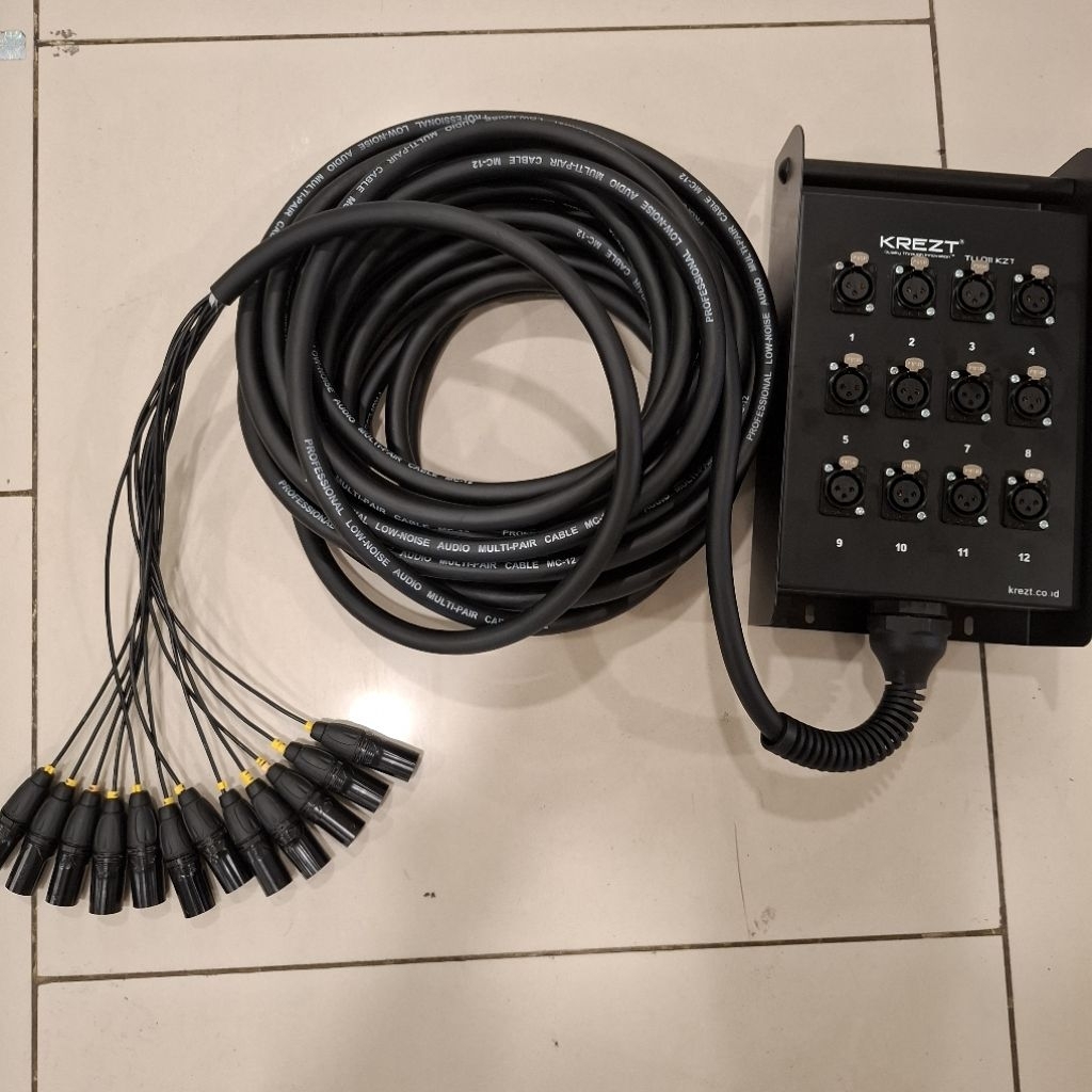 Snake Kabel 12ch full input Stage Box Tebal Jek Roxtone -15Meter