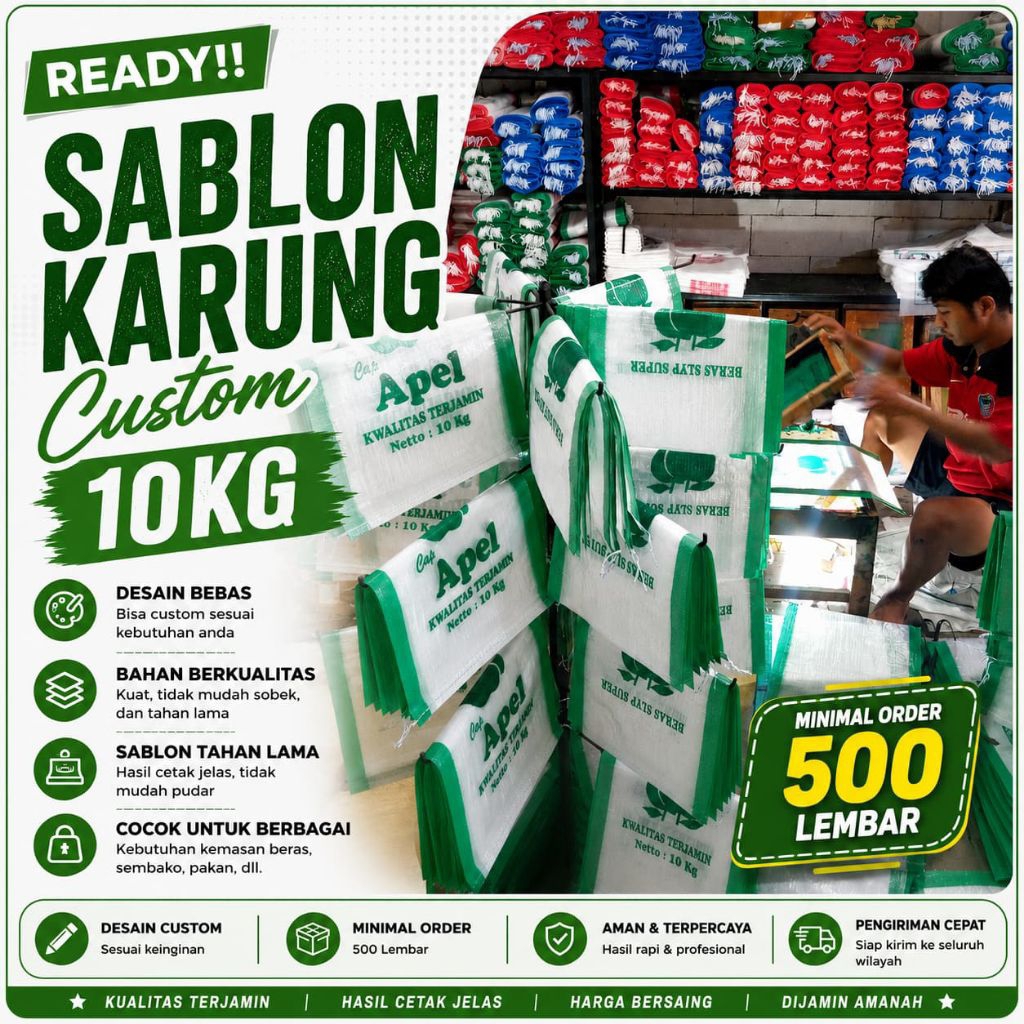 Karung Beras 10kg Sablon Custom
