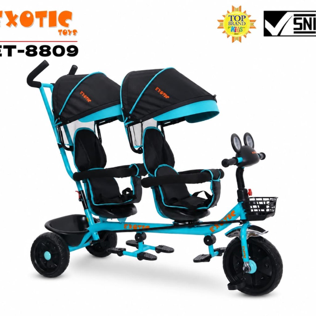 sepeda anak roda tiga exotic 8809 sepeda roda tiga kembar
