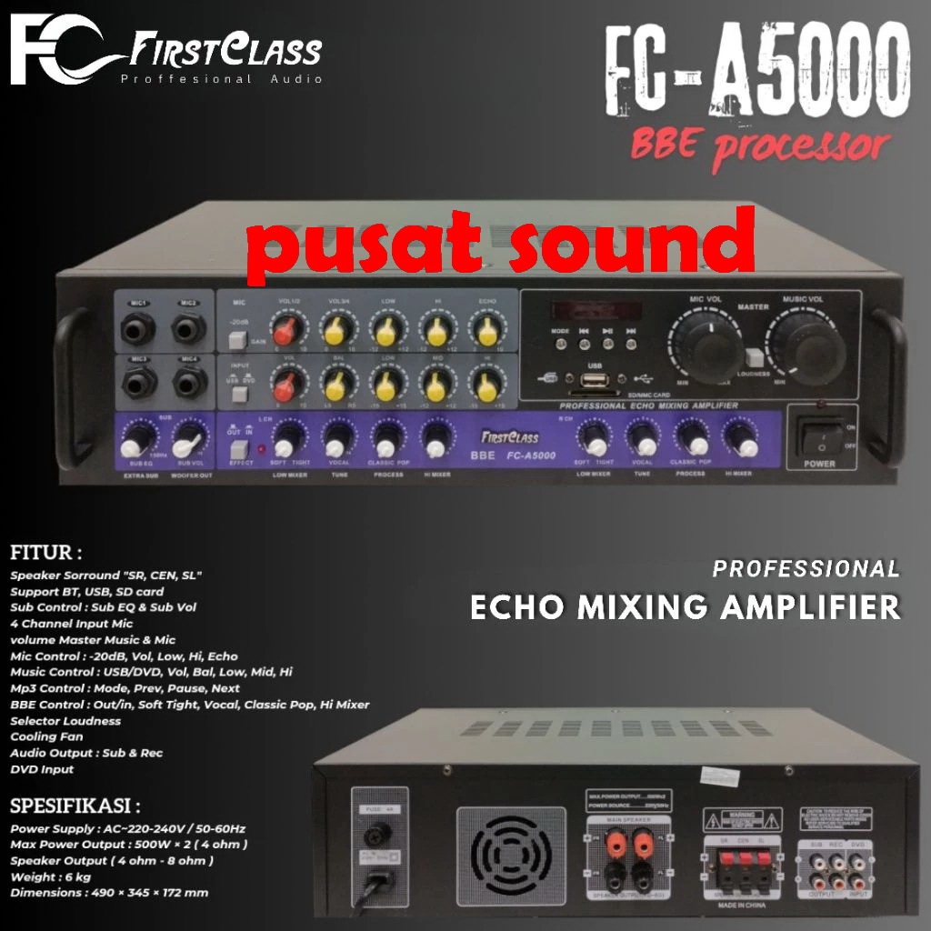 Professional Echo Mixing Amplifier Firstclass Fc a5000 | Amplifier Fc a5000 Amplifier BBE Amplifier 