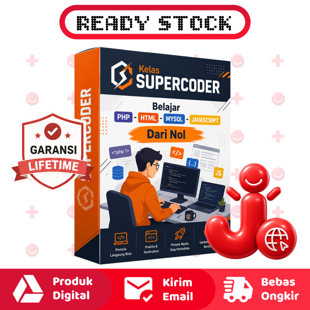 SUPER CODER - BELAJAR CODING CEPAT DAN MUDAH - ECOURSE PEMROGRAMAN PHP, HTML, CSS, JAVASCRIPT BASIC