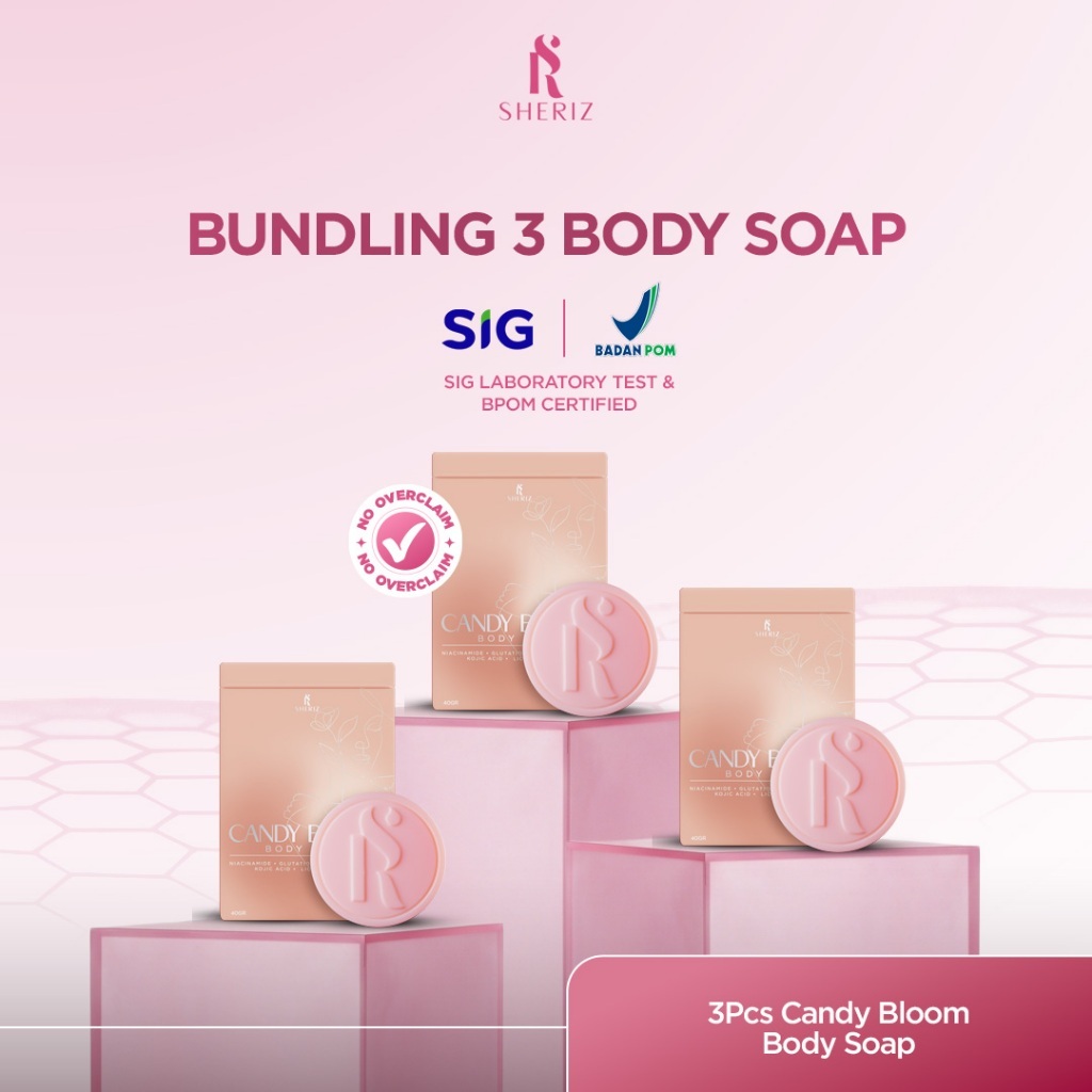 Sheriz - Bundling 3 Pcs Body Soap Candy Bloom | Pemutih Badan |