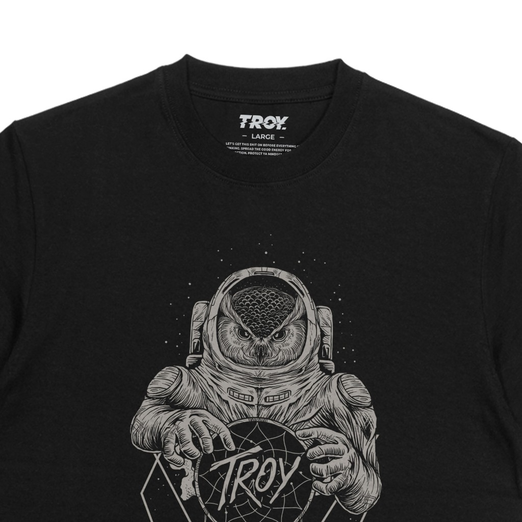 Troy Company T-Shirt Black Cosmic Guardian - Kaos Pria Lengan Pendek Hitam MTD 3668