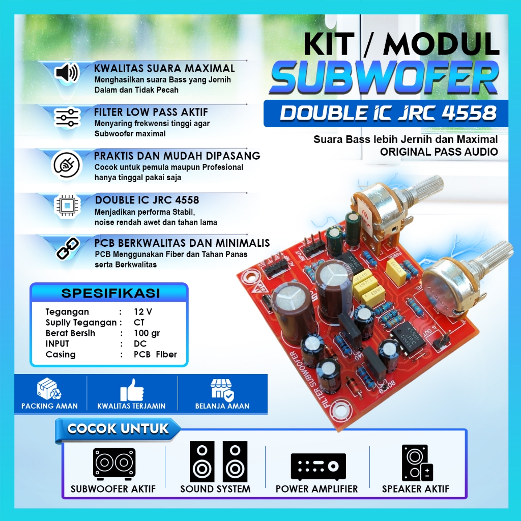 Modul / Kit Filter Subwoofer Double IC JRC4558
