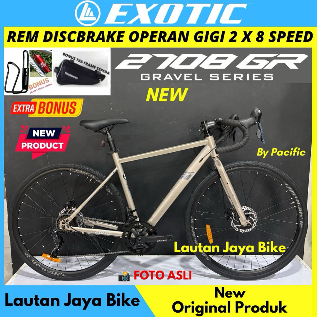 Sepeda Roadbike Gravel 700c GENIO SCAPPA S2 / Exotic 2708 GR Terbaru By Pacific