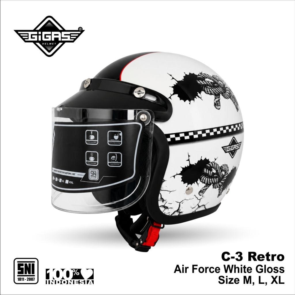 HELM RETRO GIGAS AIR FORCE WHITE GLOSS