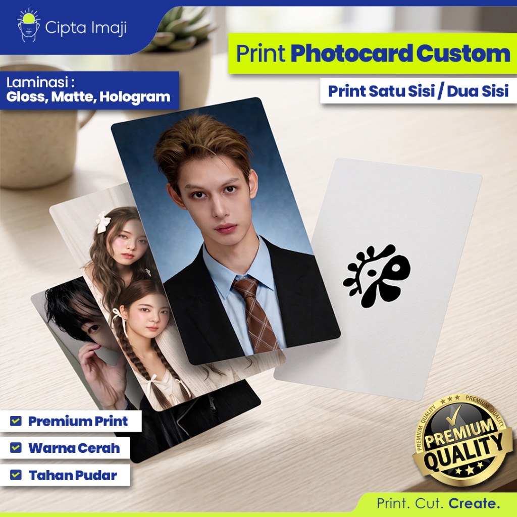 CETAK PHOTOCARD CUSTOM LAMINASI HOLOGRAM , GLOSY, MATTE