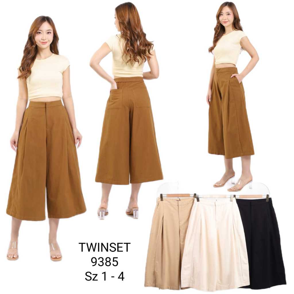 TSJ Celana Kulot Katun Linen 7/8 Wanita 9385