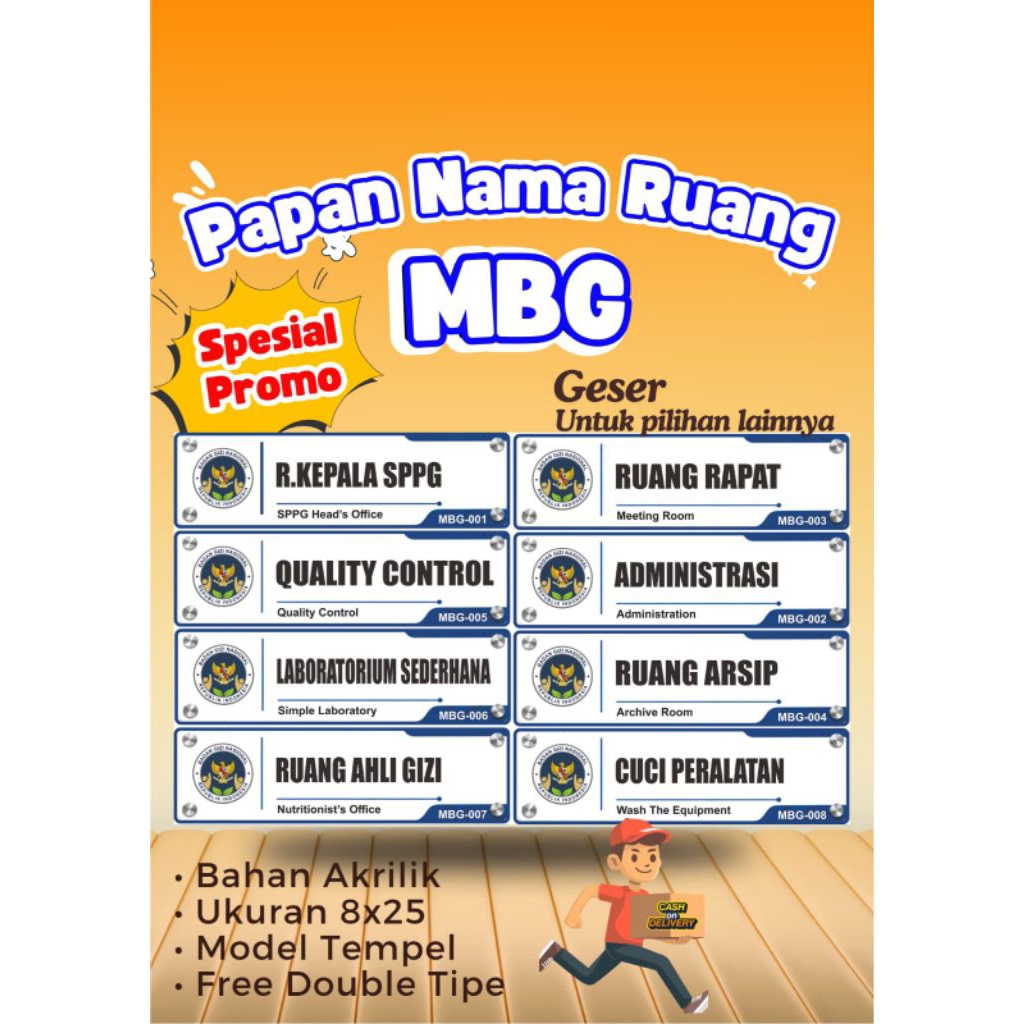 PAPAN NAMA MBG AKRILIK CUSTOM NAMA SPPG