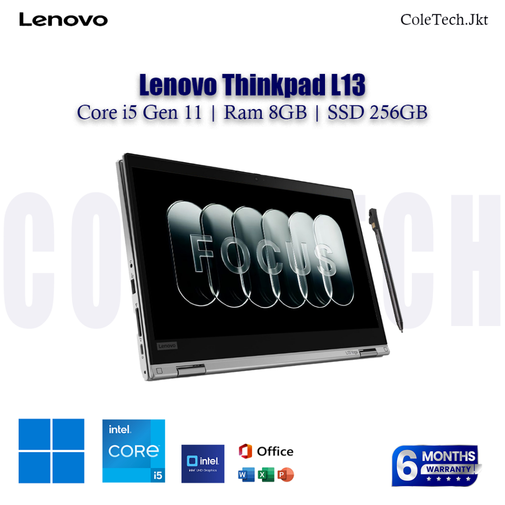 Lenovo Thinkpad L13 YOGA I5 Gen11 RAM 16GB SSD 256GB Touchscreen