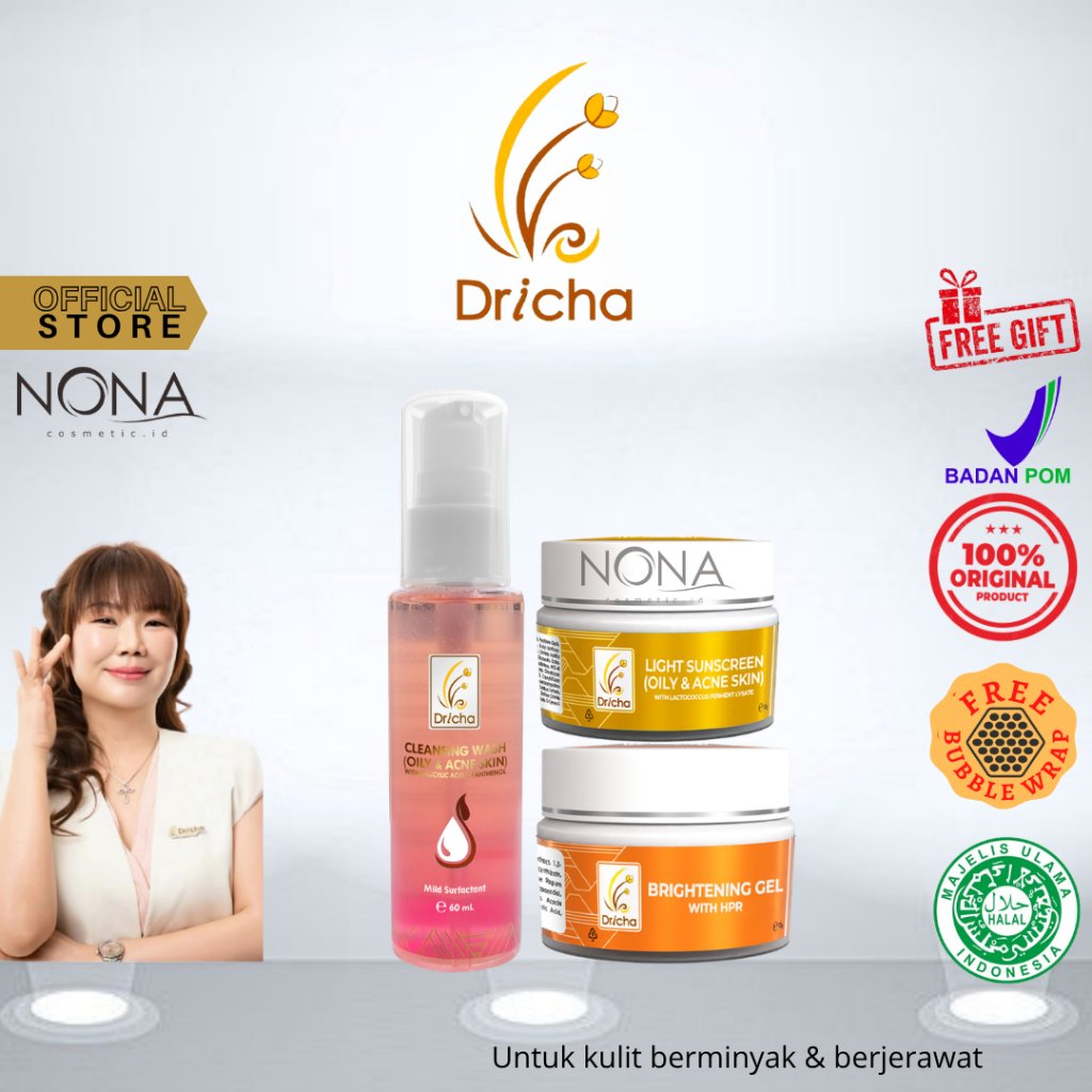 PAKET BUNDLING DRICHA BRIGHTENING GEL + CLEANSING FW + LIGHTSUNSCREEN
