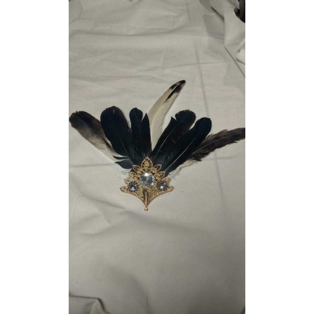 Emblem Sayap Komplit Bulu Merak | Cocok Untuk Aksesoris Topi pet | Marchingband| Drumband | Paskibra