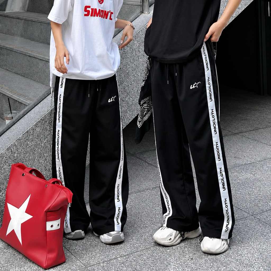 Celana Trackpants Panjang Stripe Uniqcloth Keren Unisex Pria Wanita Murah Nyaman