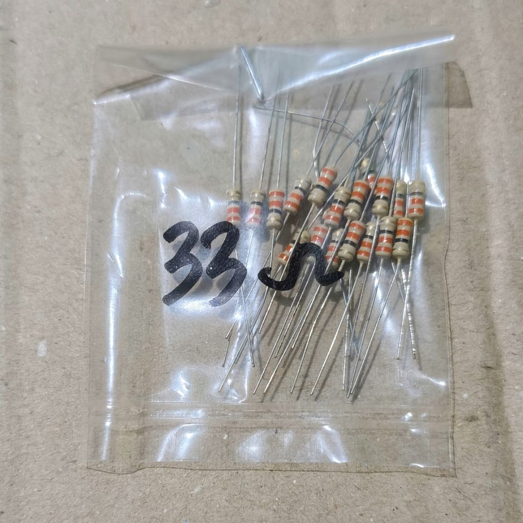R 33 Ohm 0.25W 5 Persen Resistor 33Ohm 33R R Ohm 0.25 Watt 20 Pcs