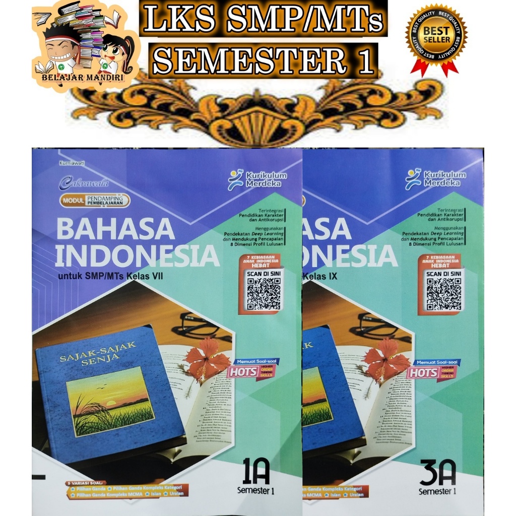 LKS Bahasa Indonesia SMP/MTs Kelas 7 dan 9 Semester 1 Kurikulum Merdeka/ Deep Learning/ Cakrawala