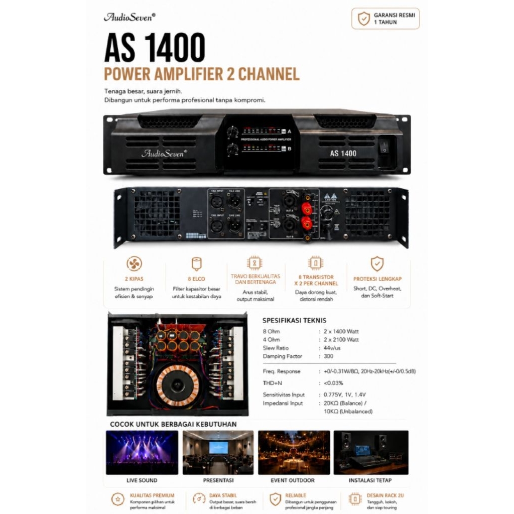 POWER AUDIO SEVEN AS 1400/ Power Audio Seven As 1400/ power audio seven as 1400