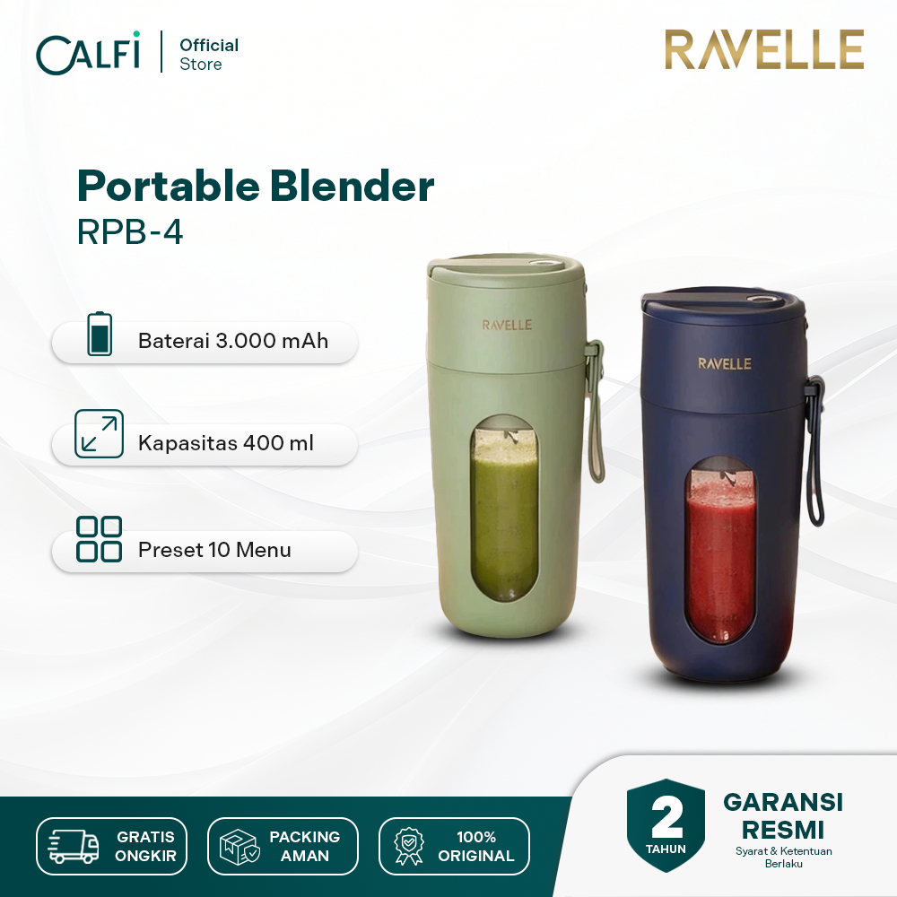 Ravelle - Vitae Blender Portable Ravelle 400ml USB Rechargeable - Blender Jus Buah Smoothie Milkshak