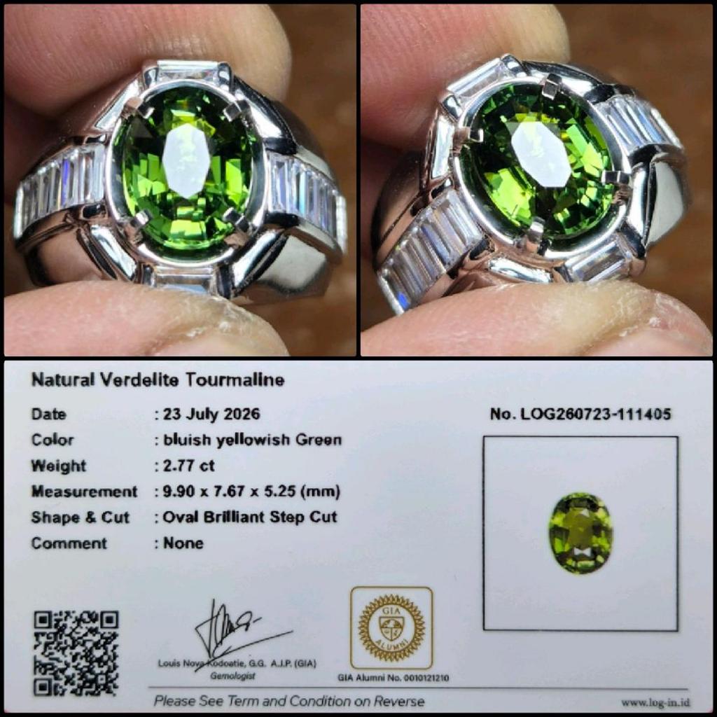 Natural Verdelite Tourmaline Crystal Clean Oval Cut Gems Batu Permata Hijau Asli