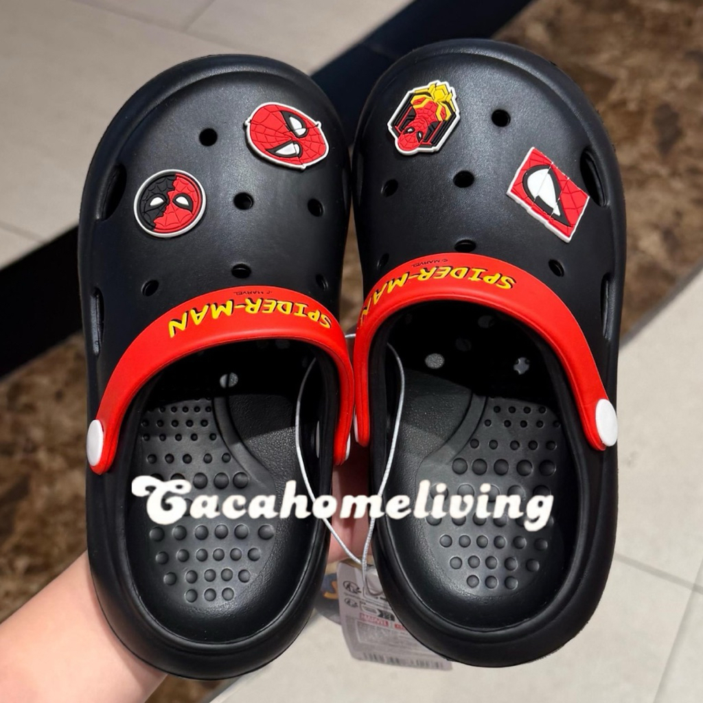 Miniso x Marvel - Sandal Clogs / Sandal Slip On Anak Anak Spiderman Marvel Collection (19cm / 20cm /