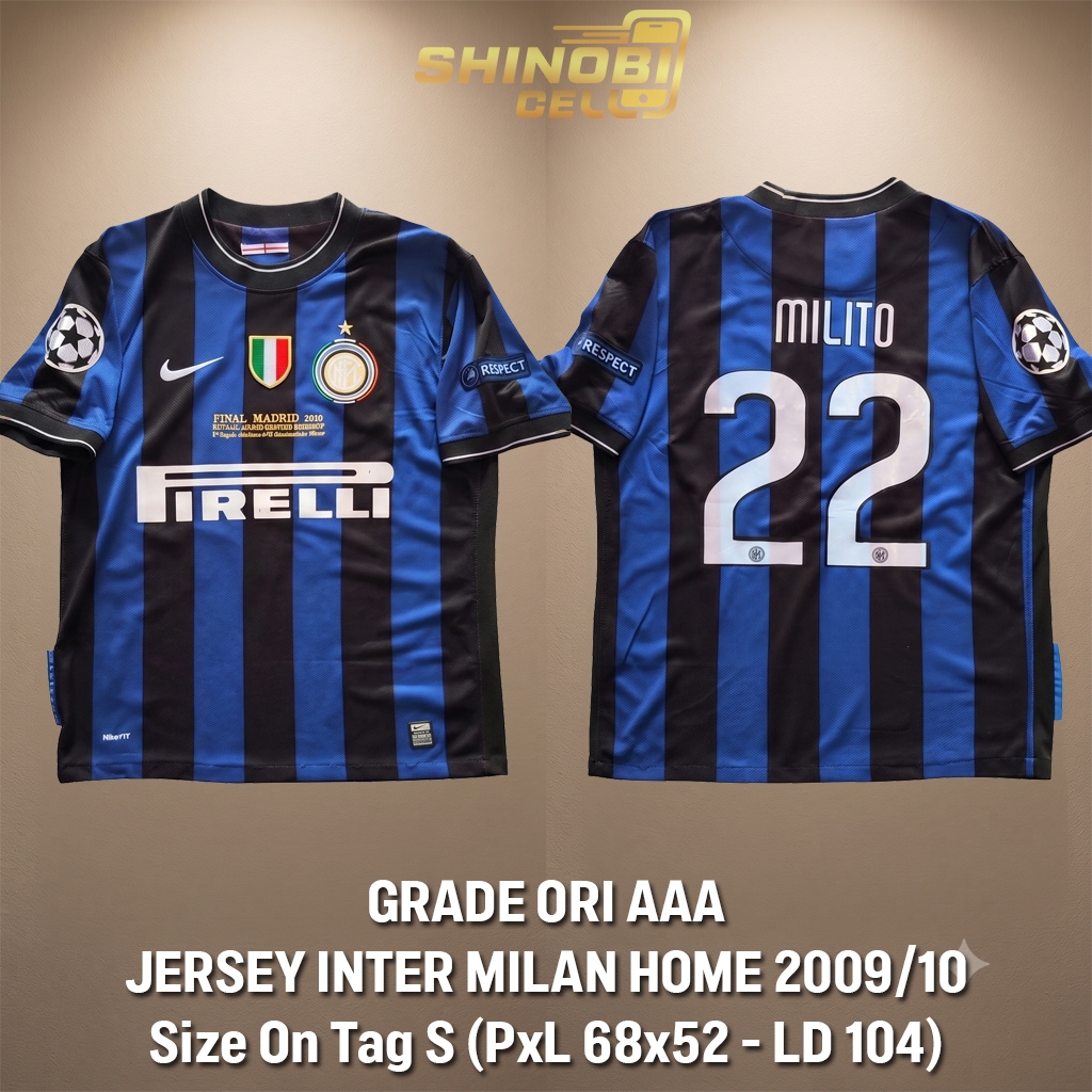 Jersey Inter Milan Home 2009 / 10 MILITO #22 Size S