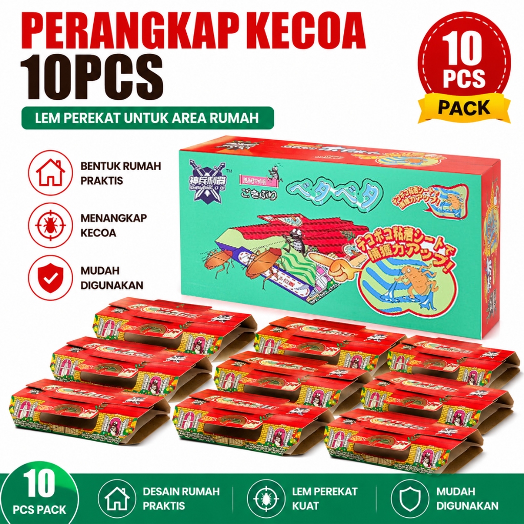 Perangkap Kecoa Lem Kecoa 10pcs Rumah Kecoa Praktis Untuk Dapur & Rumah
