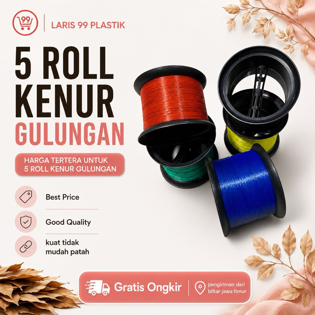 5pcs KENUR + GULUNGAN tidak tajam - BENANG KENUR PENGULUR LAYANGAN