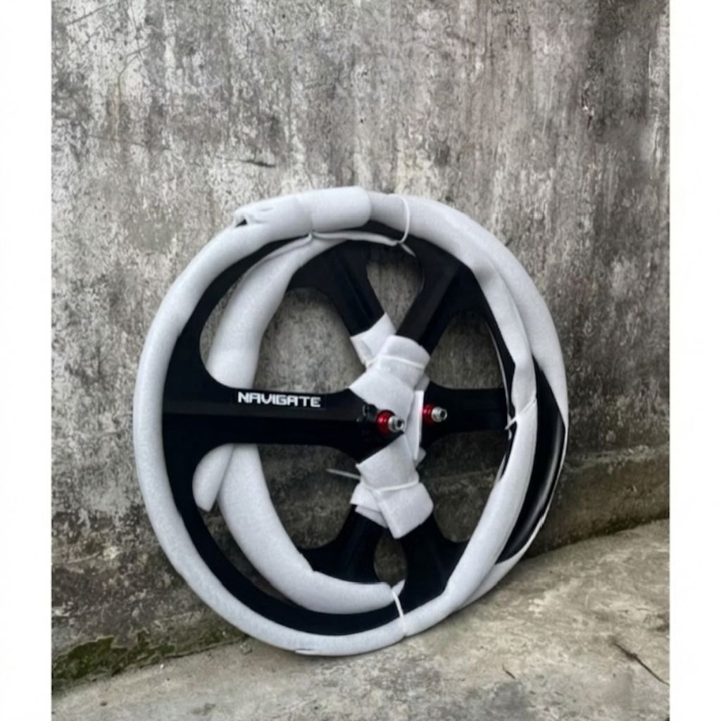 NAVIGATE 3 SPOKE Wheelset 700C Fixie Original Magnesium Alloy Hitam