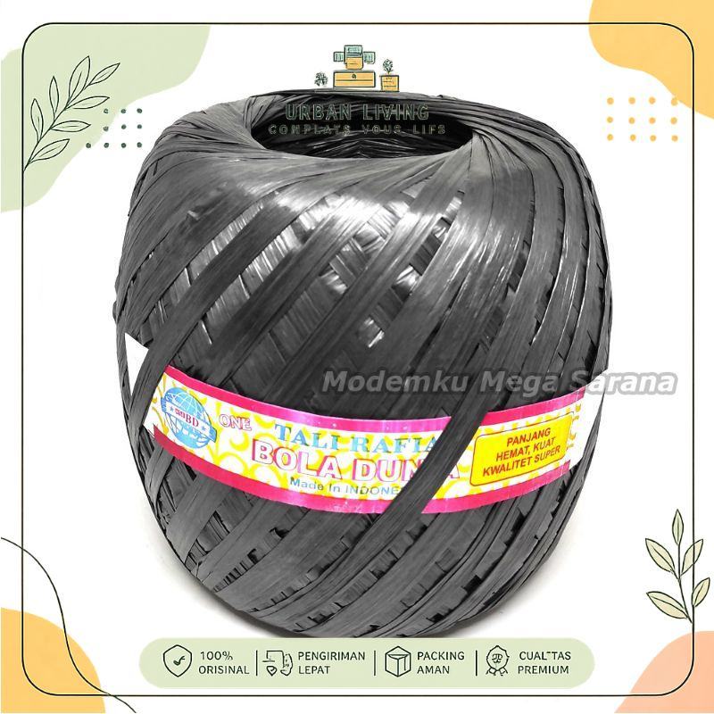 Tali Plastik Rafia Hitam Bola Dunia 720gr / 1000gr 1kg Tebal Super Kuat Gulungan
