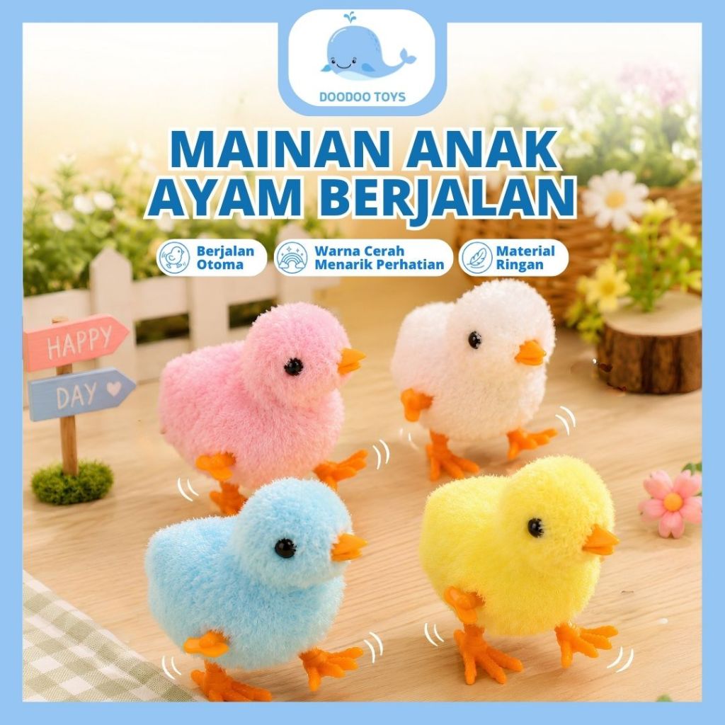 Mainan Anak Ayam Berjalan - Model Putar Untuk Anak - Mainan Ayam Putar Jam - Mainan jarum jam