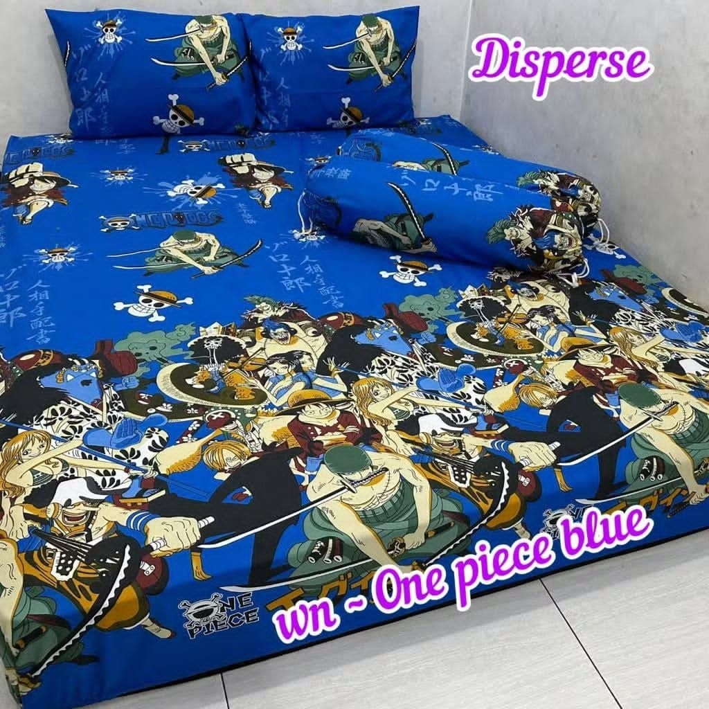 SPREI KARET KATUN PREMIUM 90/100/120/140/160/180/200 Motif anime one piece luffy lufy gear 5 one pie