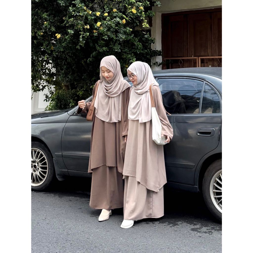 Aralous - Haliza Setelan Abaya Tunik Blouse Set Rok Style Malaysia
